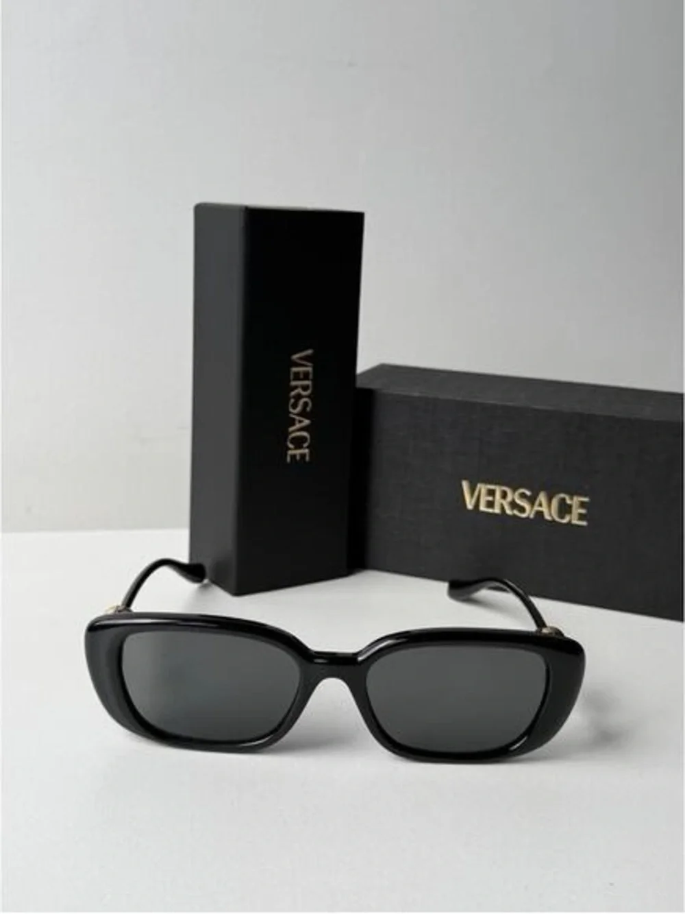 Versace Black Sunglasses with Gold Medusa Accent